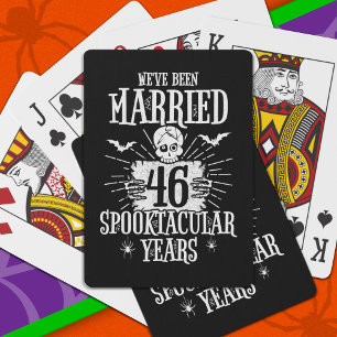 Halloween Spooktacular 46th Wedding Anniversary Playing Cards