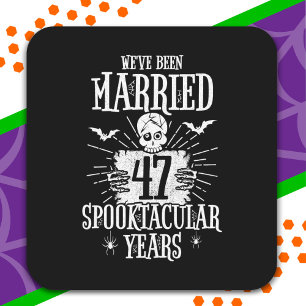 Halloween Spooktacular 47th Wedding Anniversary Square Sticker