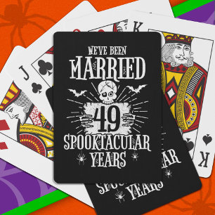 Halloween Spooktacular 49th Wedding Anniversary Playing Cards