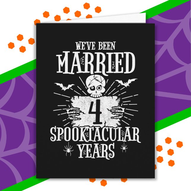Halloween Spooktacular 4th Wedding Anniversary Card (Creator Uploaded)