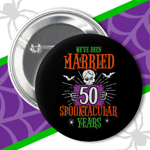 Halloween Spooktacular 50th Wedding Anniversary 2 Inch Round Button
