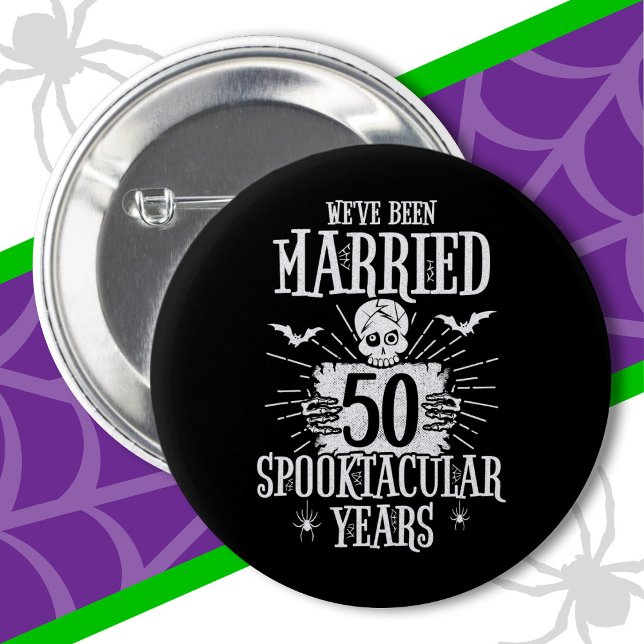 Halloween Spooktacular 50th Wedding Anniversary 2 Inch Round Button (Creator Uploaded)