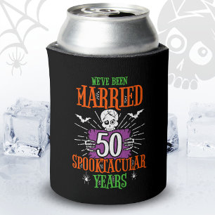 Halloween Spooktacular 50th Wedding Anniversary Can Cooler