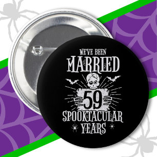 Halloween Spooktacular 59th Wedding Anniversary 2 Inch Round Button