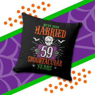 Halloween Spooktacular 59th Wedding Anniversary Throw Pillow