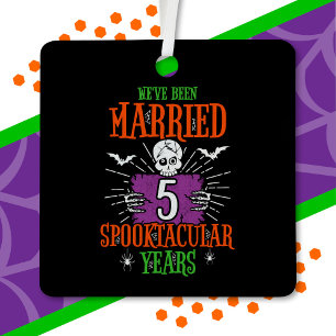 Halloween Spooktacular 5th Wedding Anniversary Metal Ornament