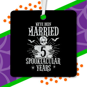 Halloween Spooktacular 5th Wedding Anniversary Metal Ornament