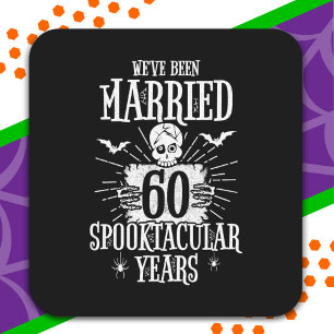 Halloween Spooktacular 60th Wedding Anniversary Square Sticker
