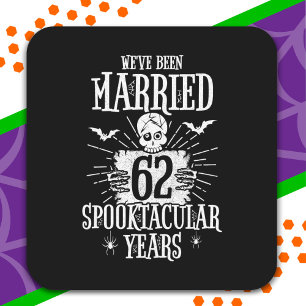 Halloween Spooktacular 62nd Wedding Anniversary Square Sticker