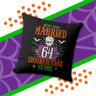 Halloween Spooktacular 64th Wedding Anniversary Throw Pillow