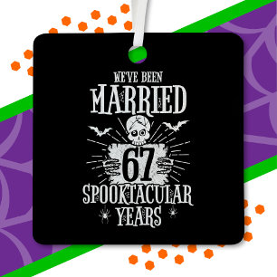 Halloween Spooktacular 67th Wedding Anniversary Metal Ornament