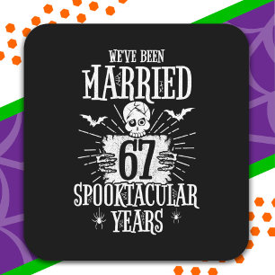 Halloween Spooktacular 67th Wedding Anniversary Square Sticker