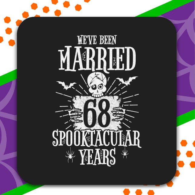 Halloween Spooktacular 68th Wedding Anniversary Square Sticker (Creator Uploaded)