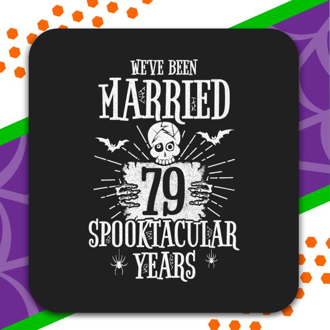 Halloween Spooktacular 79th Wedding Anniversary Square Sticker (Creator Uploaded)