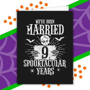 Halloween Spooktacular 9th Wedding Anniversary Card