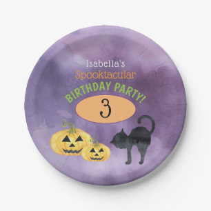 Halloween Spooktacular Child's Birthday Party Paper Plate