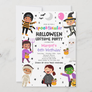 Halloween Spooktacular Costume Birthday Party Invitation