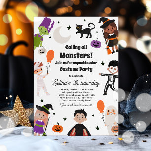 Halloween Spooktacular Costume Birthday Party Invitation