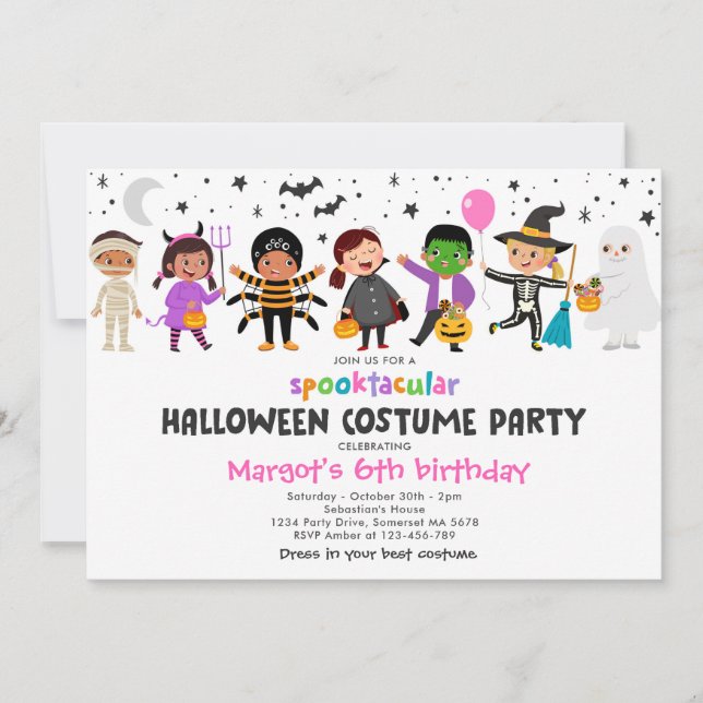 Halloween Spooktacular Costume Birthday Party Invitation (Front)