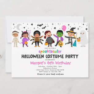 Halloween Spooktacular Costume Birthday Party Invitation