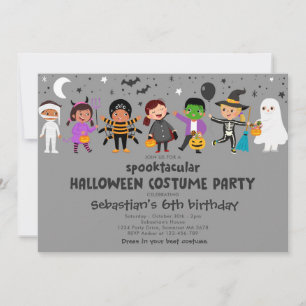 Halloween Spooktacular Costume Birthday Party Invitation