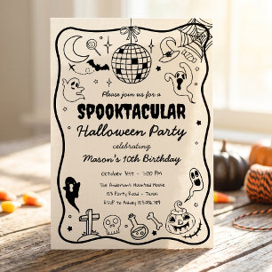 Halloween Spooktacular Costume Kids Birthday Party Invitation