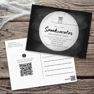 Halloween Spooktacular Owl QR Code Social Media Postcard