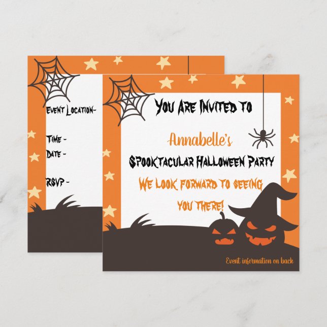 Halloween Spooktacular Personalized Invitation (Front/Back)