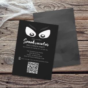 Halloween Spooktacular Spider Web QR Code Map Invitation