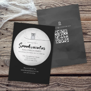 Halloween Spooktacular Spider Web QR Code Map  Invitation