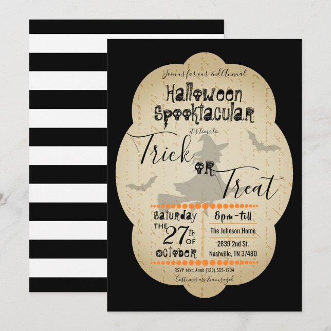 Halloween Spooktacular Trick or Treat Invitation (Front/Back)