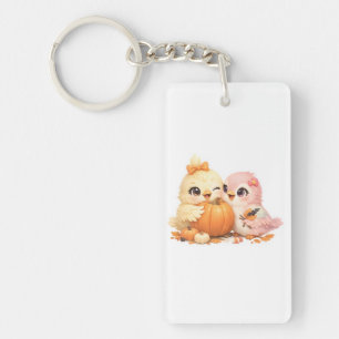Halloween Spooky Bird Friends Keychain