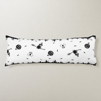 Halloween Spooky  Black and White  Body Pillow