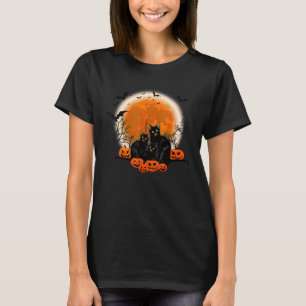Halloween Spooky Black Cat Mom Pumpkin Ghosts Scar T-Shirt