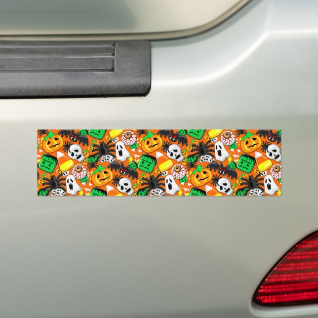 Halloween Spooky Candies Party    Bumper Sticker (On Car)