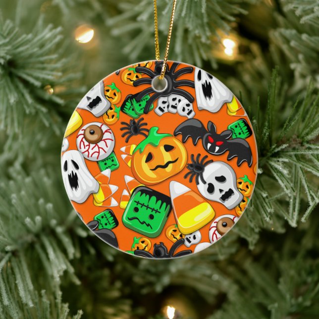 Halloween Spooky Candies Party     Ceramic Ornament (Tree)