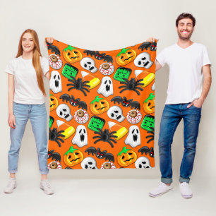 Halloween Spooky Candies Party Fleece Blanket