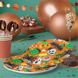 Halloween Spooky Candies Party Paper Plate