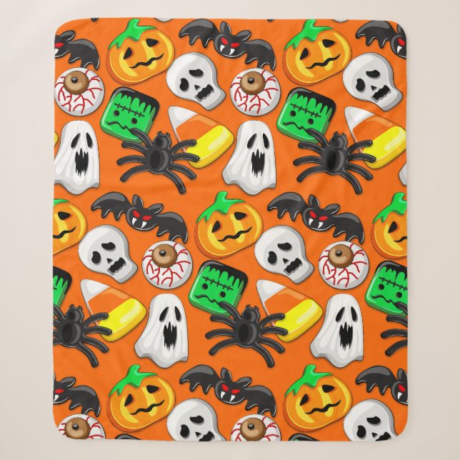 Halloween Spooky Candies Party     Sherpa Blanket (Front)