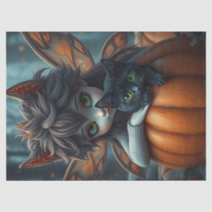 Halloween Spooky Cat and Fairy Fantasy Tissue Pap Paper
