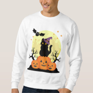 Halloween Spooky Cat Witch Jack-o-lanterns Men's Sweatshirt