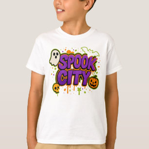 Halloween Spooky City Graffiti Clothes Unisex  T-Shirt