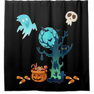 Halloween Spooky Creepy Ghosts Bats Skulls & Candy