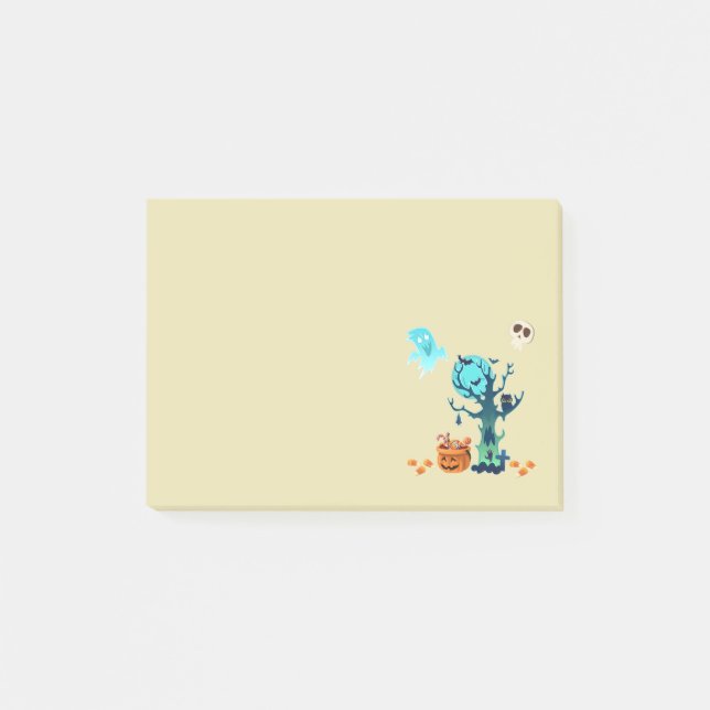 Halloween Spooky Creepy Ghosts Bats Skulls & Candy Post-it Notes (Front)