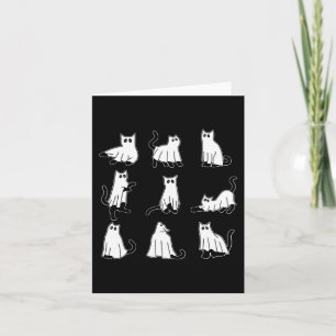 Halloween Spooky Cute Black Cats Kitty Ghosts Fall Card