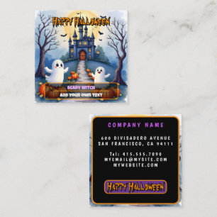 Halloween Spooky Cute Trendy Collection Square Business Card