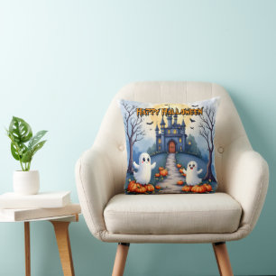 Halloween Spooky Cute Trendy Collection Throw Pillow