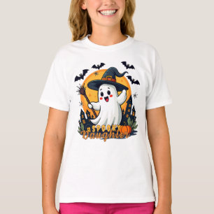 Halloween Spooky Daughter Ghost with Witch Hat T-Shirt