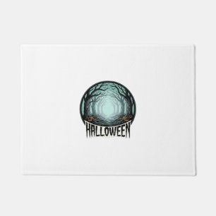 Halloween Spooky Forest Vintage Engraving Design_1 Doormat