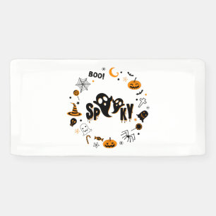 Halloween Spooky Ghost 2x1 Vinyl Banner